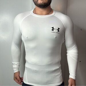 Under Armour White Long Swim Tee